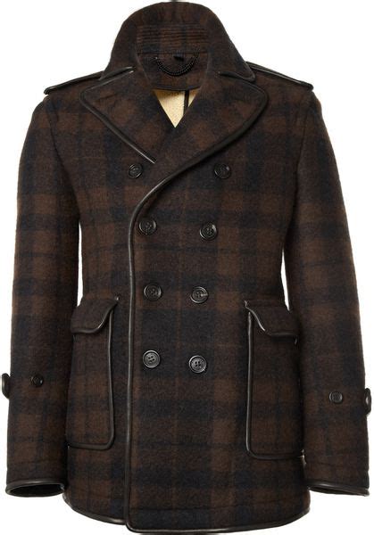 burberry plaid peacoat